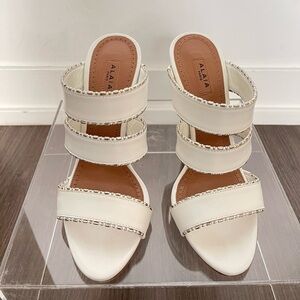 Brand New Alaia White Leather High Heel Sandals